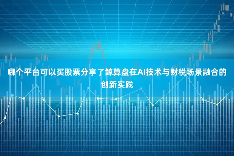 哪个平台可以买股票分享了鲸算盘在AI技术与财税场景融合的创新实践